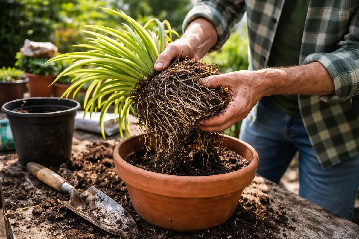 how to stop root bound repot spider plant to enhance root health