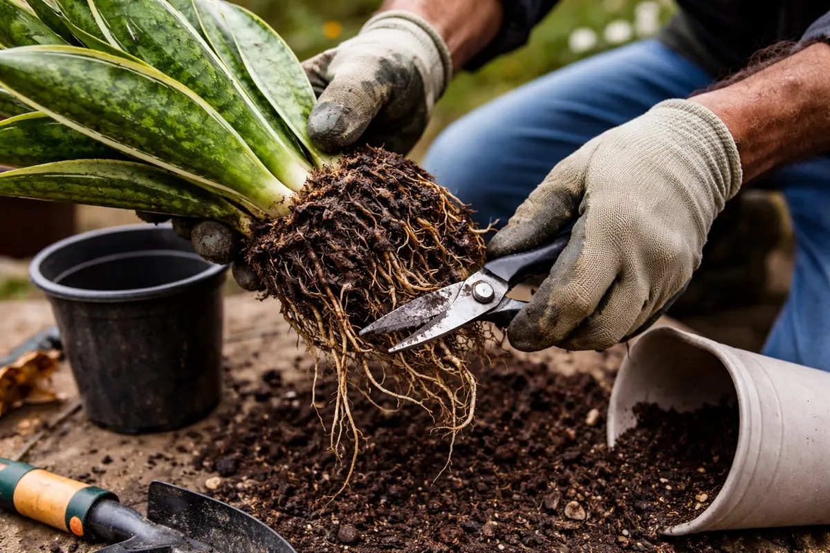 how to stop root rot in repot to revive snake plant roots