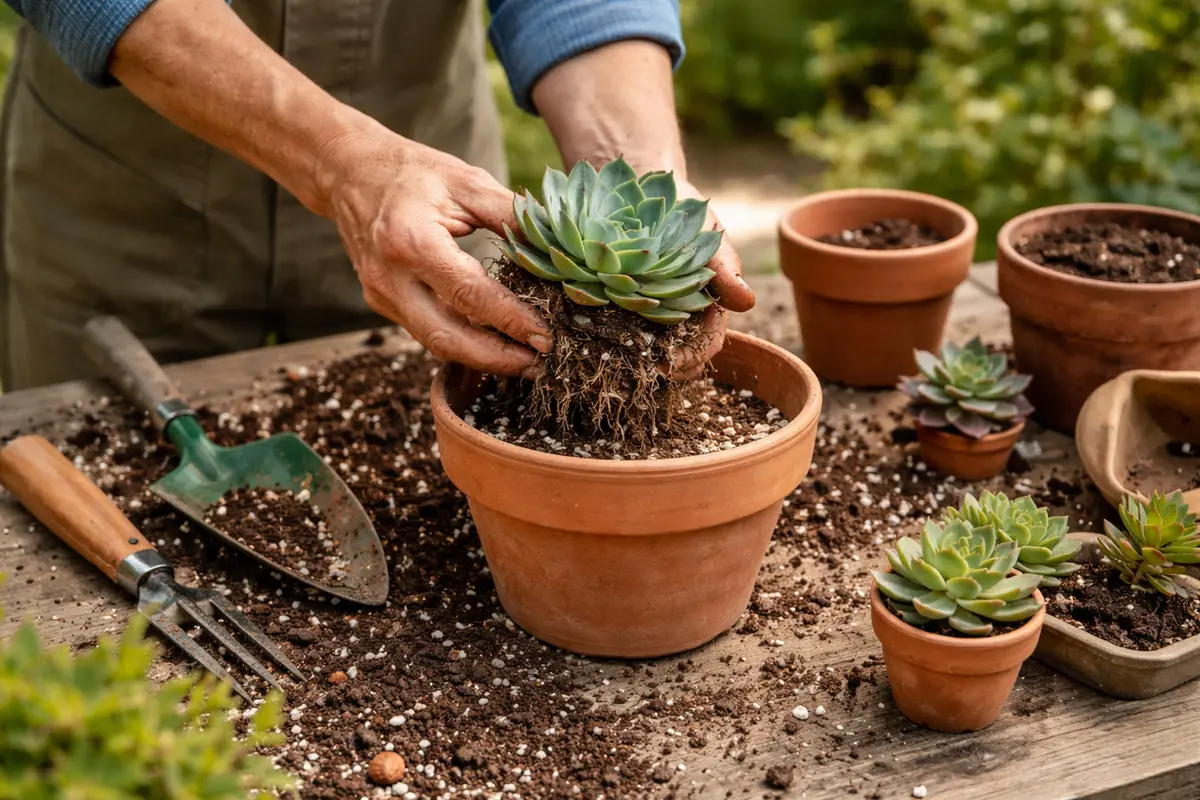 how to stop root rot in repot succulents in drying potting mix