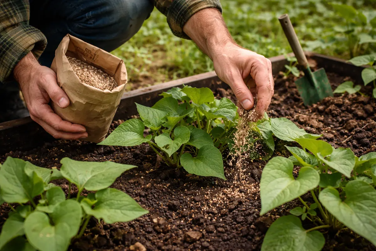 how to stop root use organic fertilizer to revive sweet potato growth