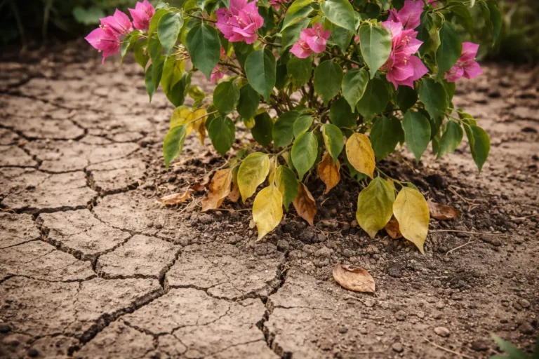 how to stop yellowing leaves with cracked dry soil around the plant