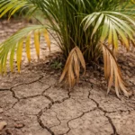 how to stop yellowing leaves with cracked dry soil around the plant