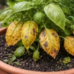 how to stop yellowing leaves with visible browning or spots on leaves