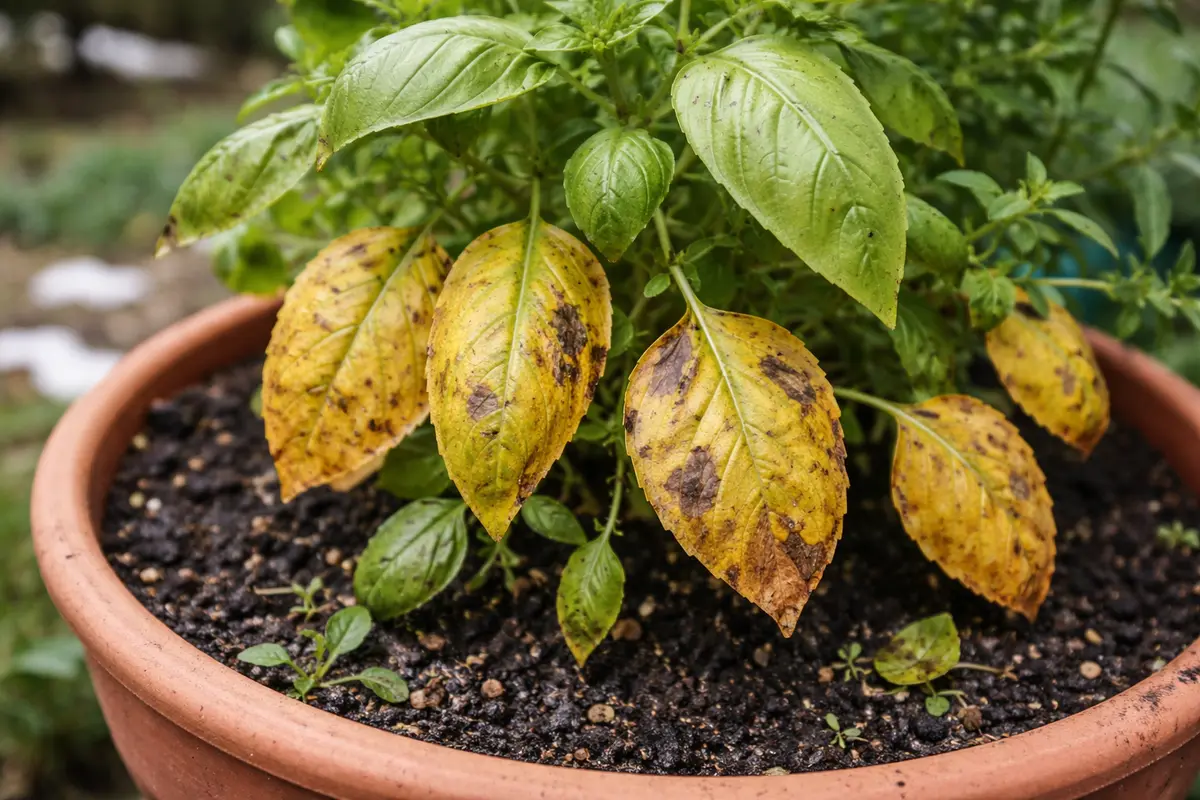 how to stop yellowing leaves with visible browning or spots on leaves