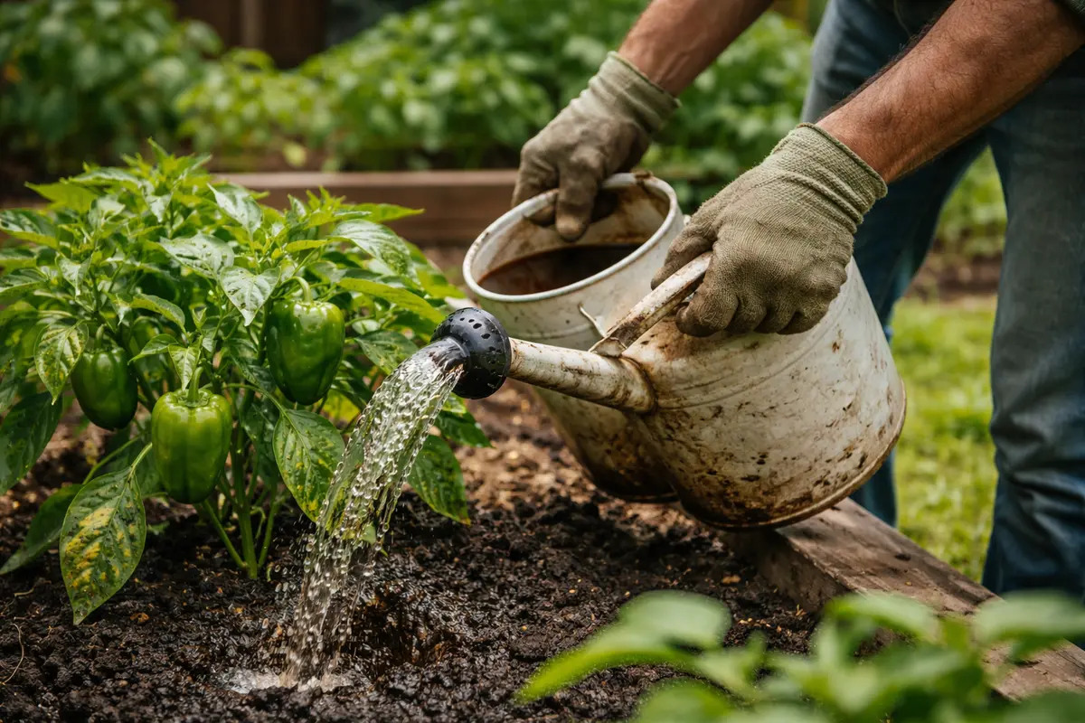 how to treat blight on apply compost tea to revive bell peppers