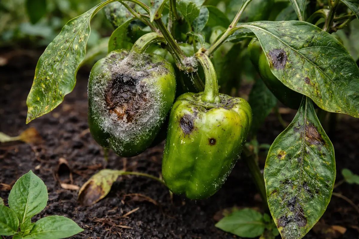 how to treat blight on bell with fungal patches visible on foliage