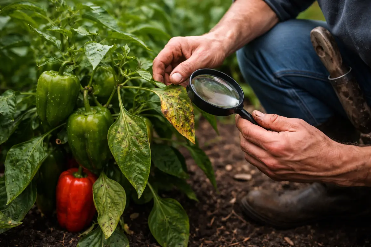 how to treat blight on inspect bell pepper foliage for new symptoms