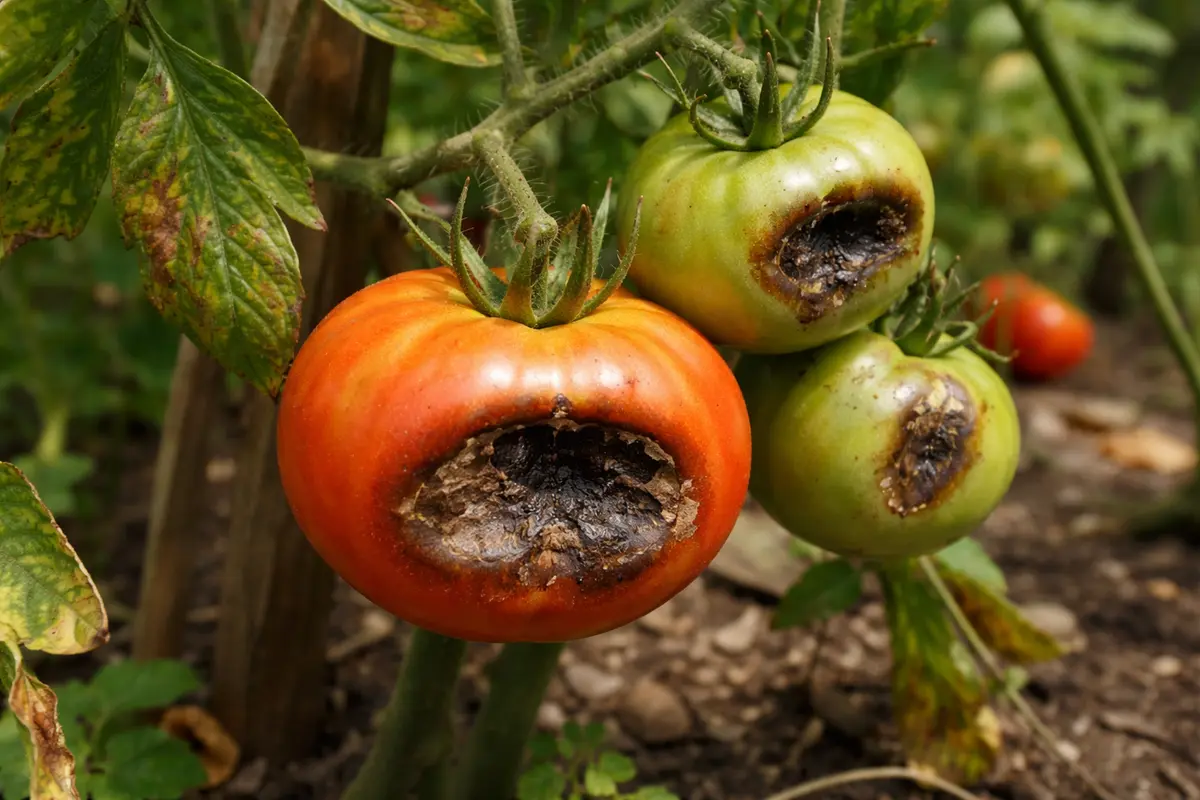 how to treat blossom end with damaged fruit visible on the plant