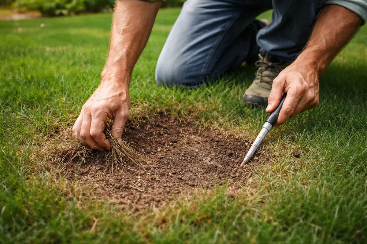 how to treat brown patches on assess lawn for affected brown patches