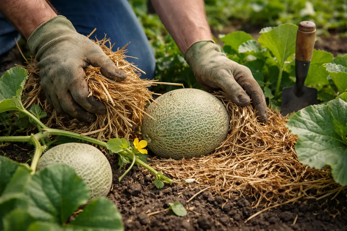 how to treat fruit rot on mulch around melons to prevent rot