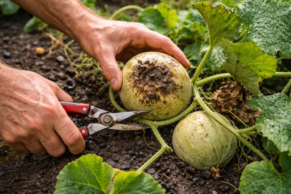 how to treat fruit rot on melons prune affected melons after rain