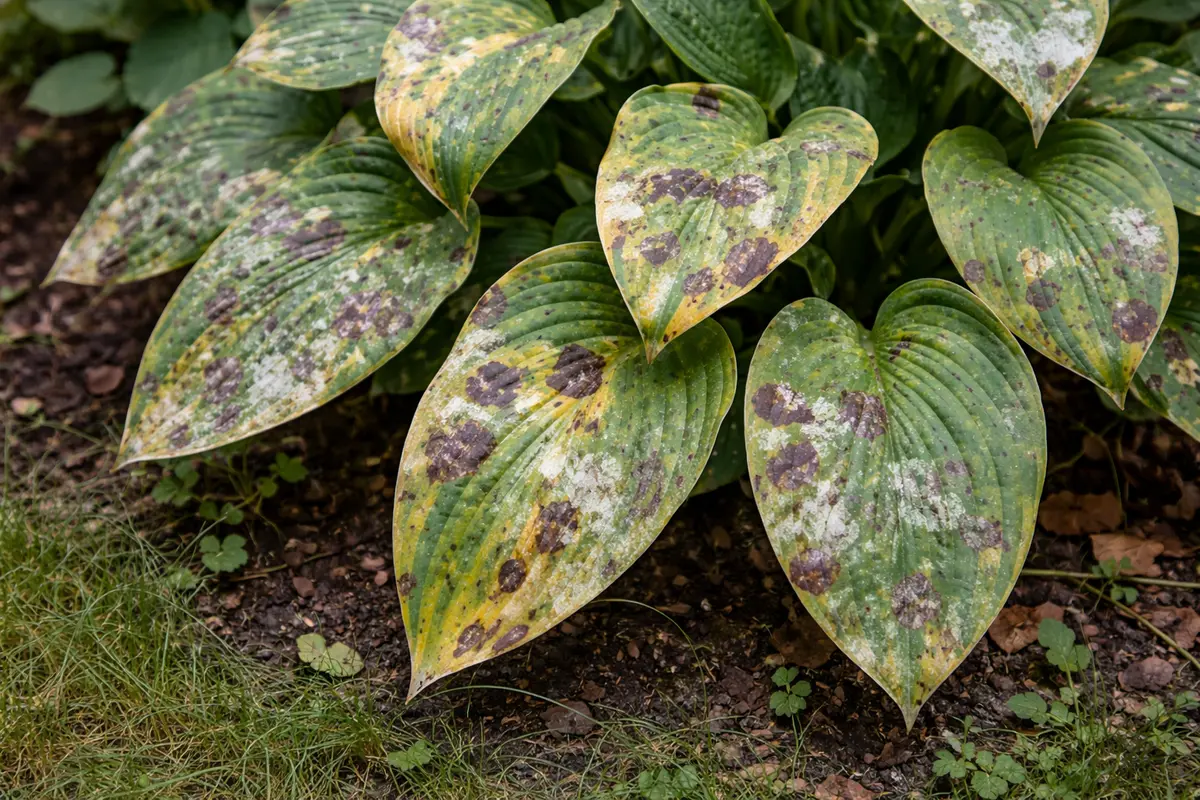 how to treat fungal spots on with fungal patches visible on foliage