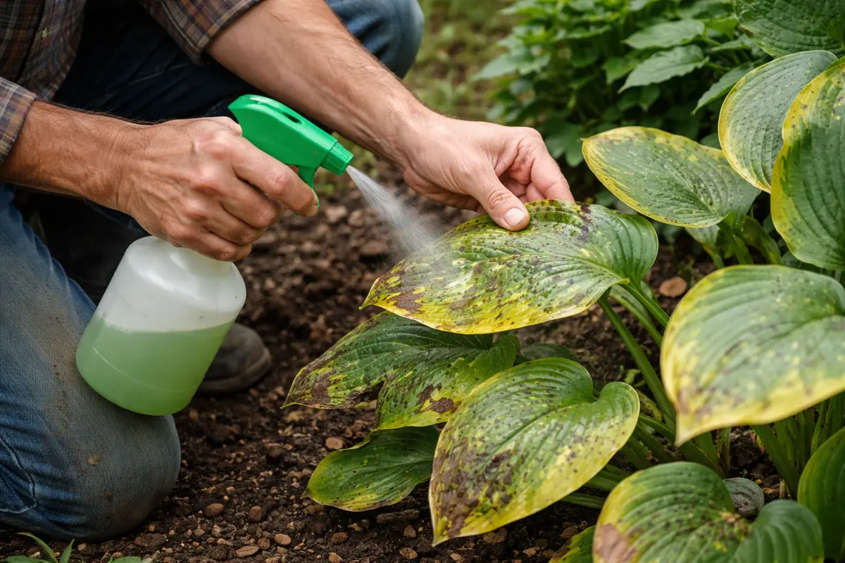 how to treat fungal spots on treat hostas with fungicide for recovery