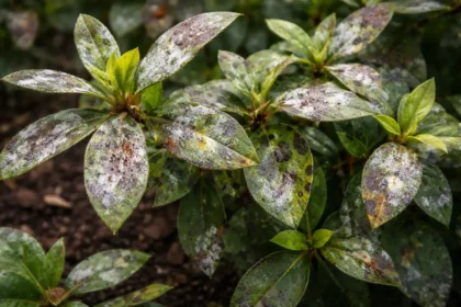 how to treat fungal spots on with fungal patches visible on foliage