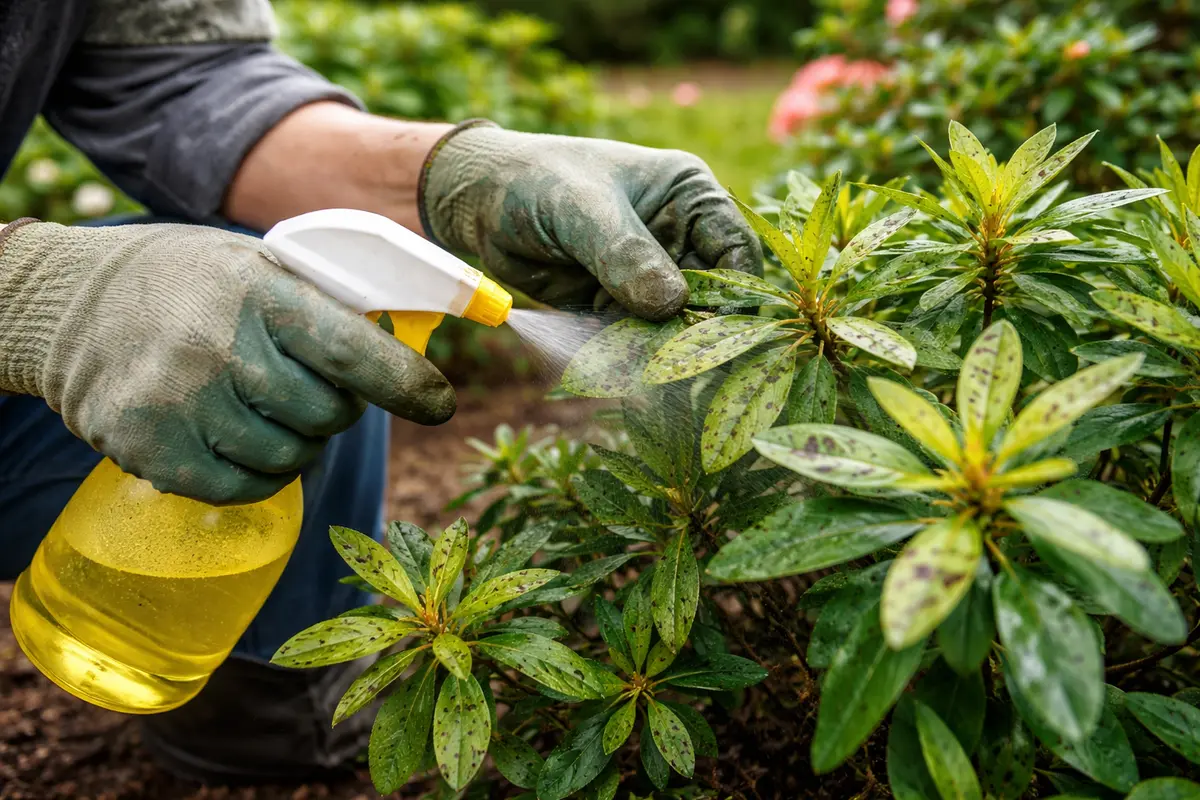 how to treat fungal spots on protect azaleas from future humid conditions