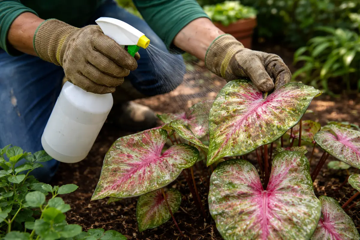 how to treat leaf spots on treat caladiums with fungicide for recovery