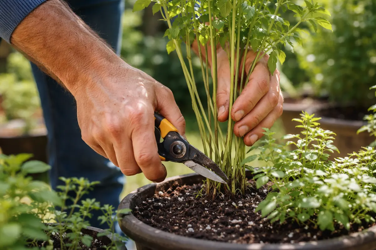how to treat leggy growth trim leggy herb stems for light access
