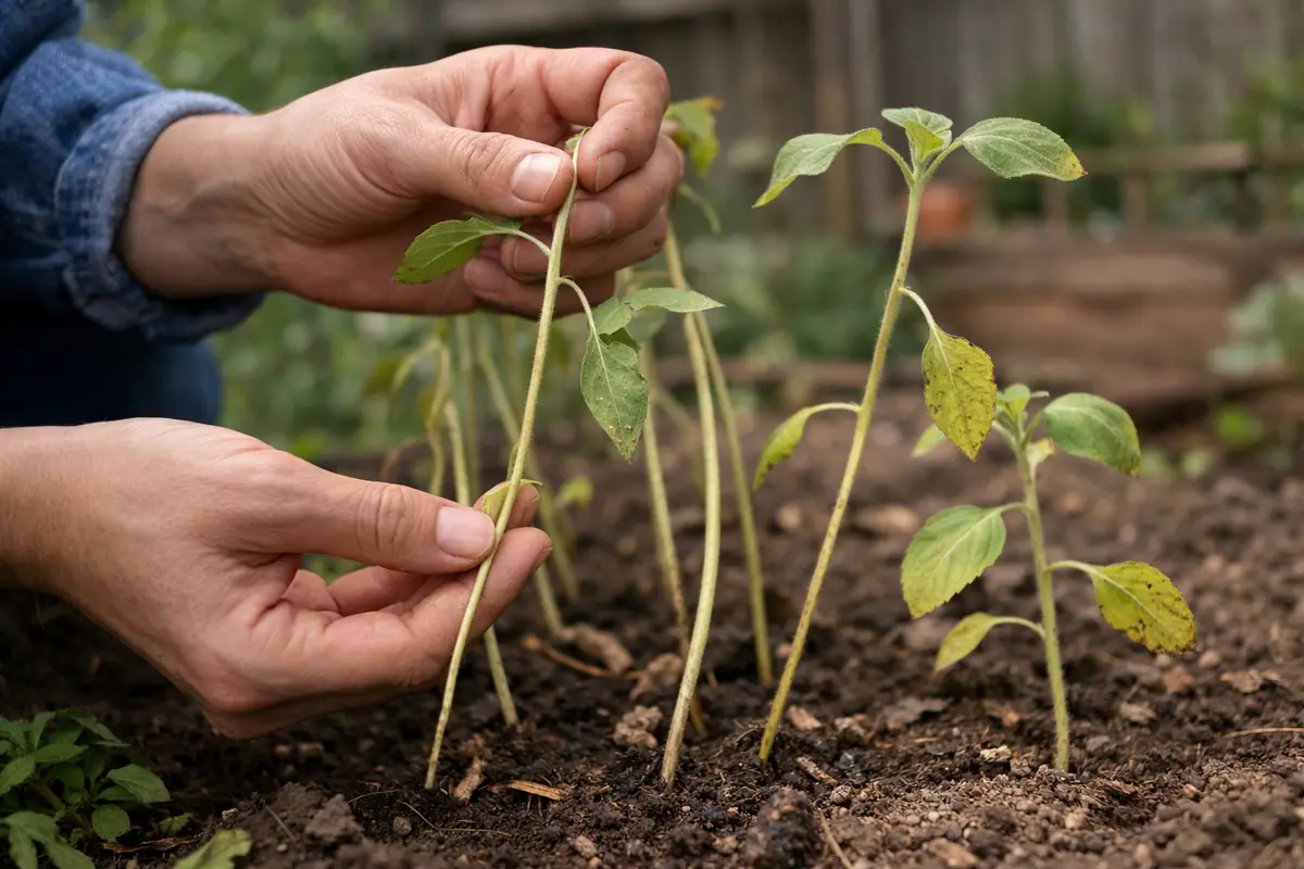 how to treat leggy growth in with damaged foliage in outdoor soil