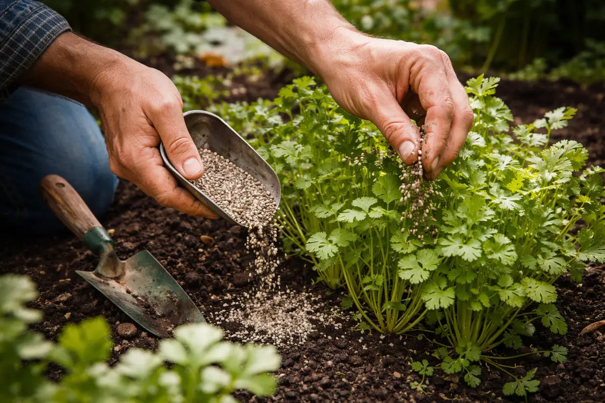 how to treat leggy growth on feed cilantro to encourage healthy growth