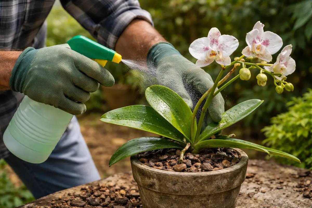 how to treat mold on orchids in apply orchid-safe fungicide for recovery