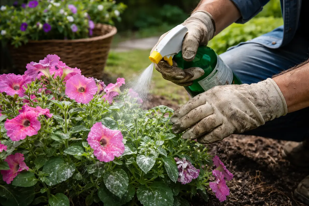 how to treat powdery mildew on apply organic fungicide for petunia recovery