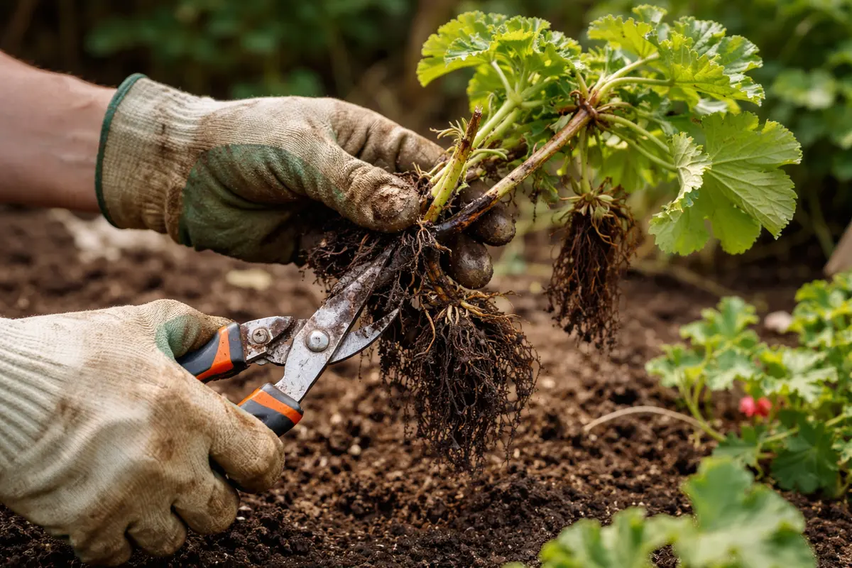 how to treat root rot in geraniums prune root-rotted geranium stems immediately