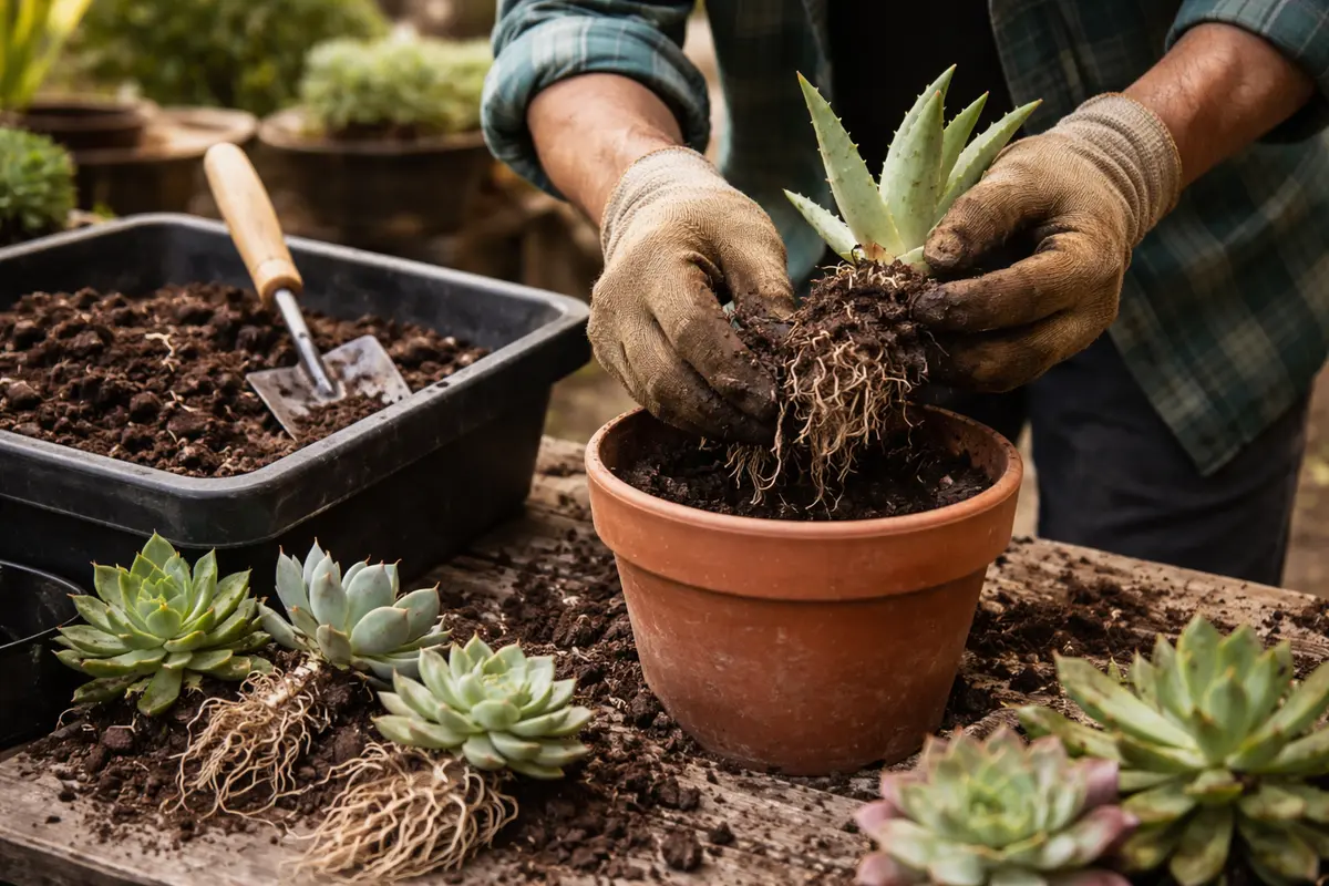 how to treat root rot in outdoor replace soil and replant succulents