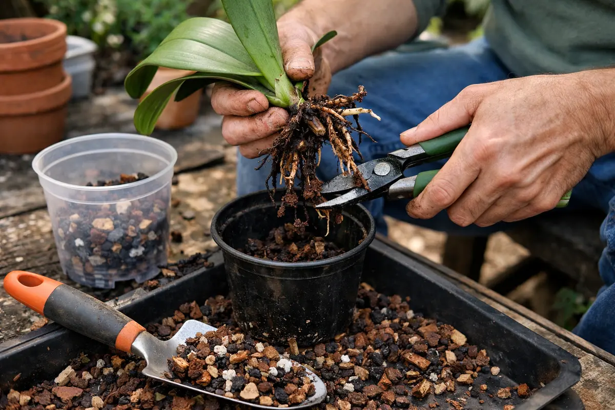how to treat root rot in repot orchids with fresh orchid mix