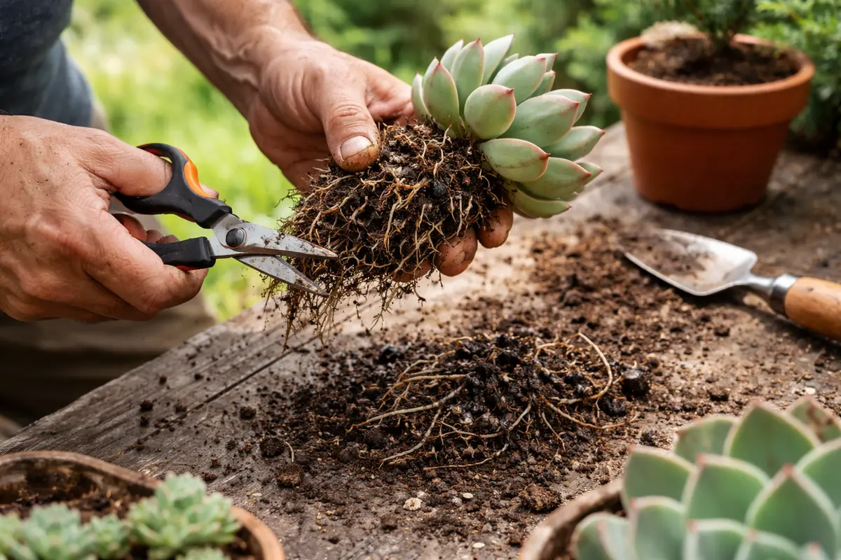 how to treat root rot in potted trim affected succulent roots promptly