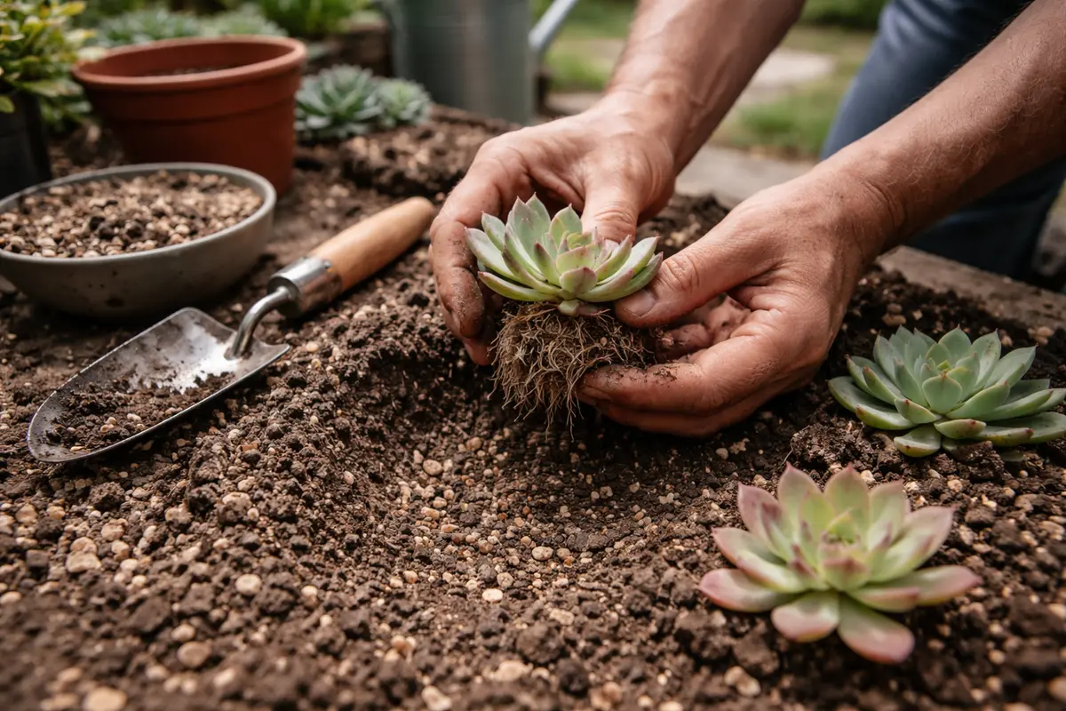 how to treat root rot in transplant succulents into dry soil mix