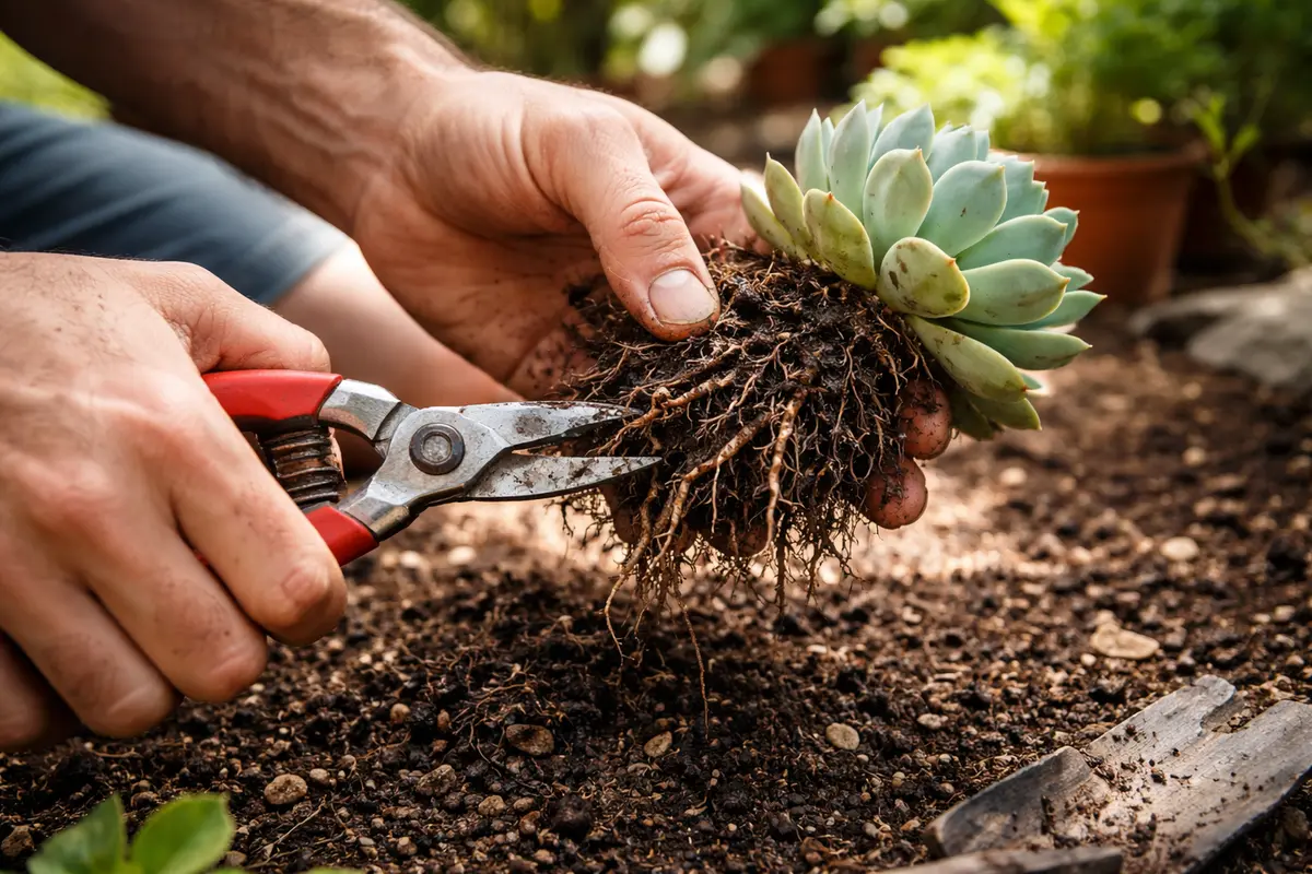how to treat root rot in trim succulent roots affected by rot