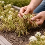 how to treat wilting alyssum in with damaged foliage in outdoor soil