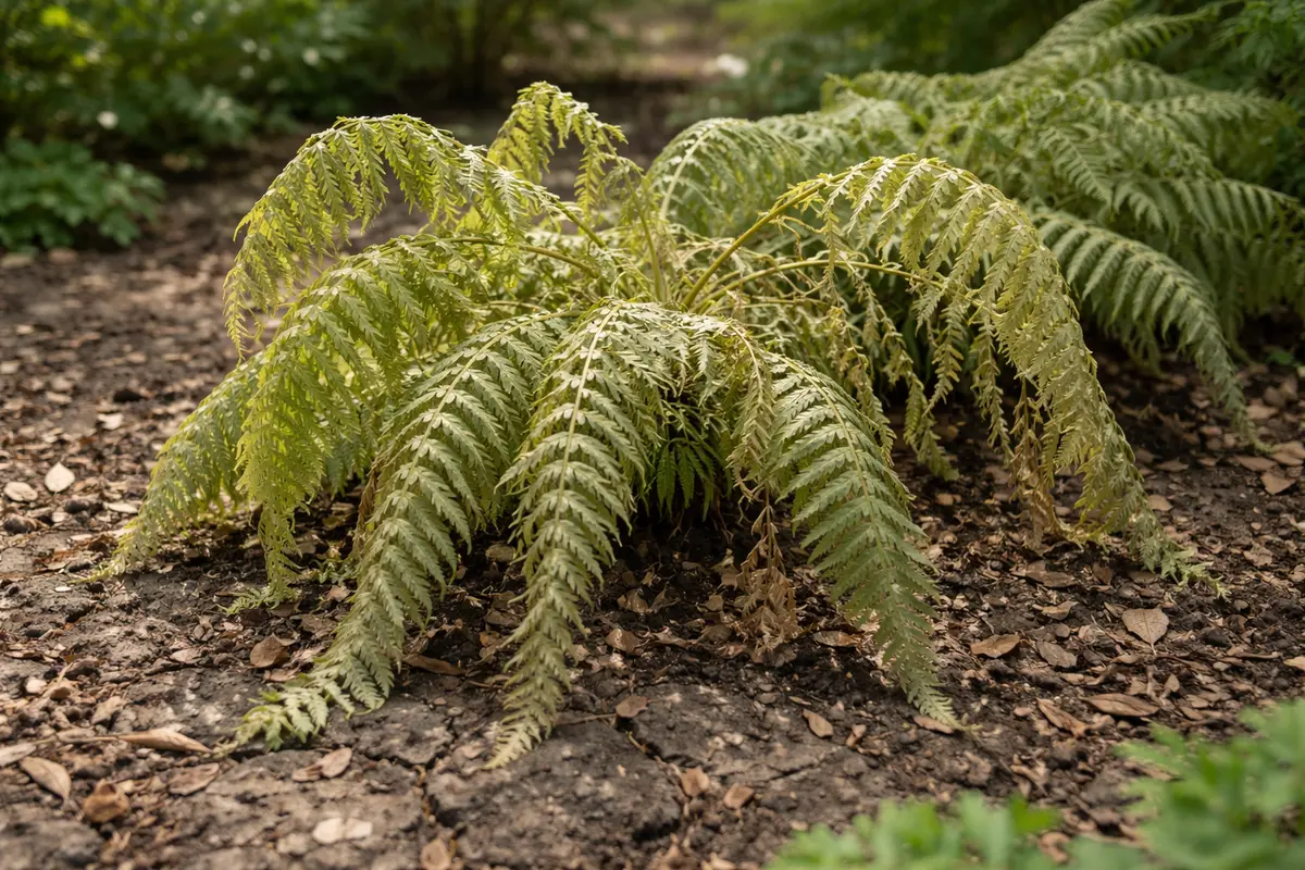 how to treat wilting ferns during wilting visibly in real garden soil