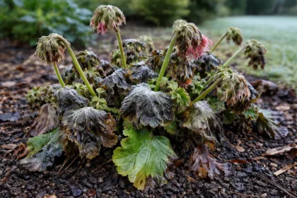how to treat wilting geraniums after with cold-damaged leaves in the garden