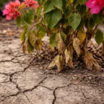 how to treat wilting leaves with cracked dry soil around the plant