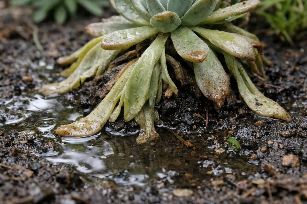 how to treat wilting succulents after with wet soil around the base