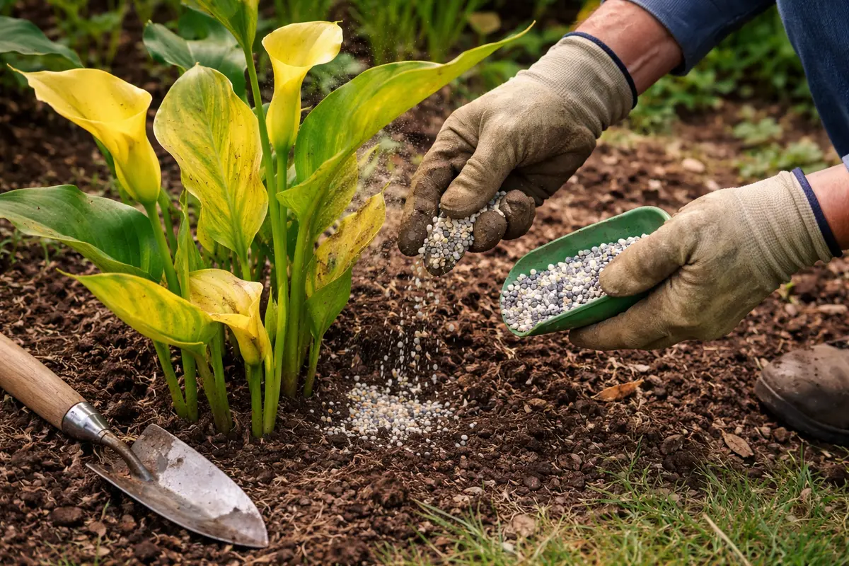how to treat yellowing leaves fertilize calla lilies to revive yellowing leaves