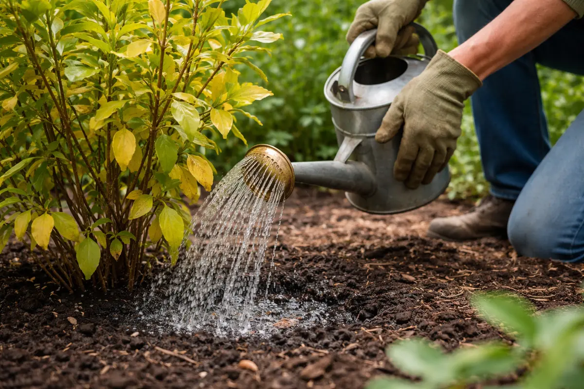 how to treat yellowing leaves on water forsythia deeply for leaf recovery