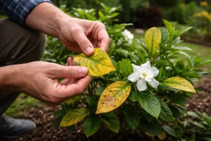 how to treat yellowing leaves on with damaged foliage in outdoor soil