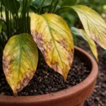 how to treat yellowing leaves with visible browning or spots on leaves