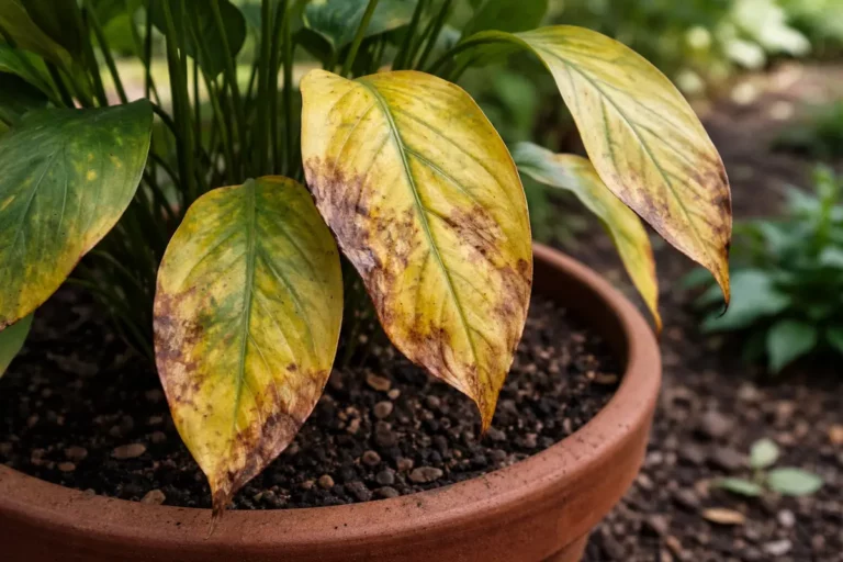 how to treat yellowing leaves with visible browning or spots on leaves