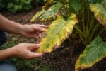 how to treat yellowing leaves on with damaged foliage in outdoor soil
