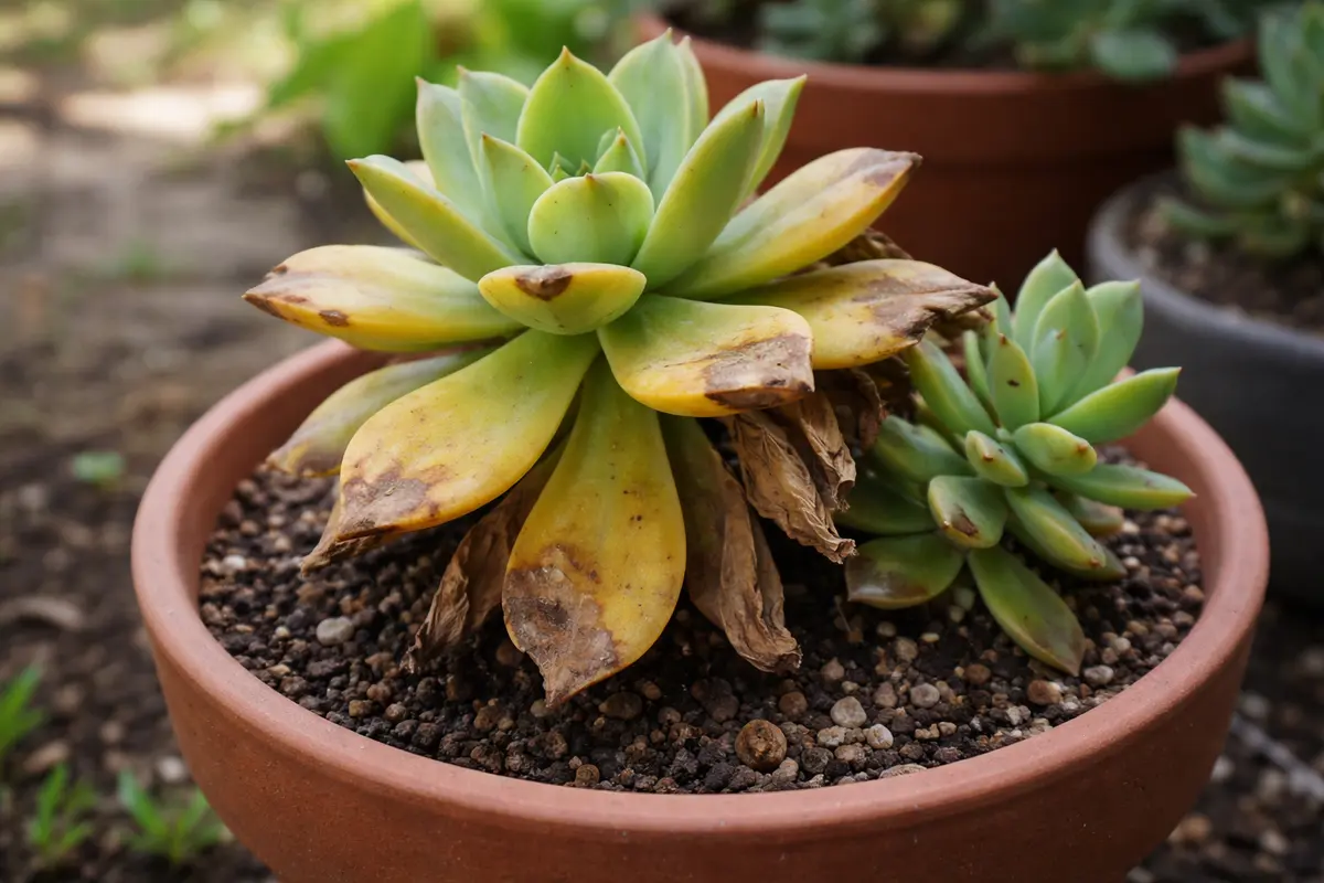 how to treat yellowing leaves with visible browning or spots on leaves