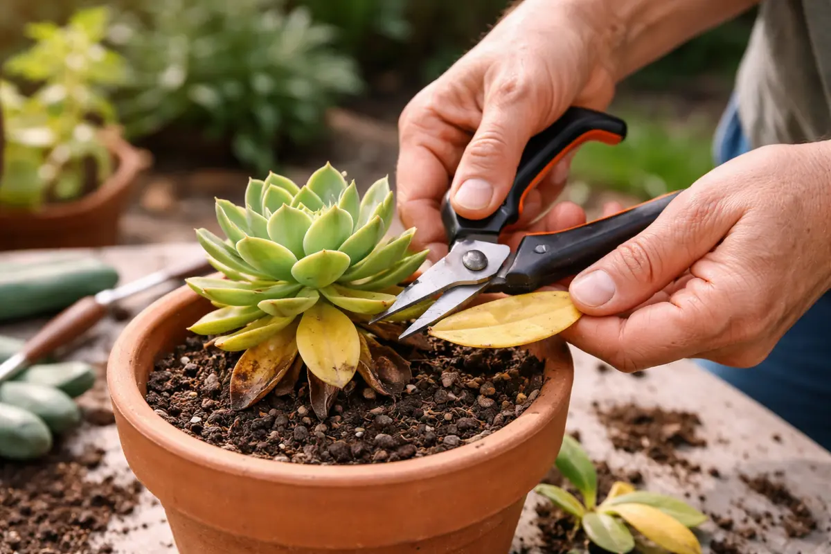 how to treat yellowing leaves on potted trim ailing succulent leaves promptly