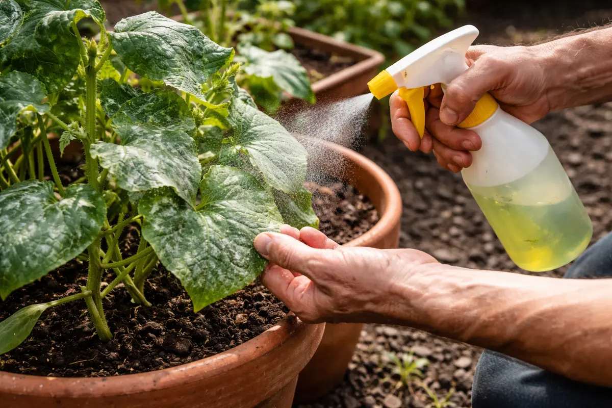 treating cucumbers for powdery mildew in spray infected cucumbers with neem oil