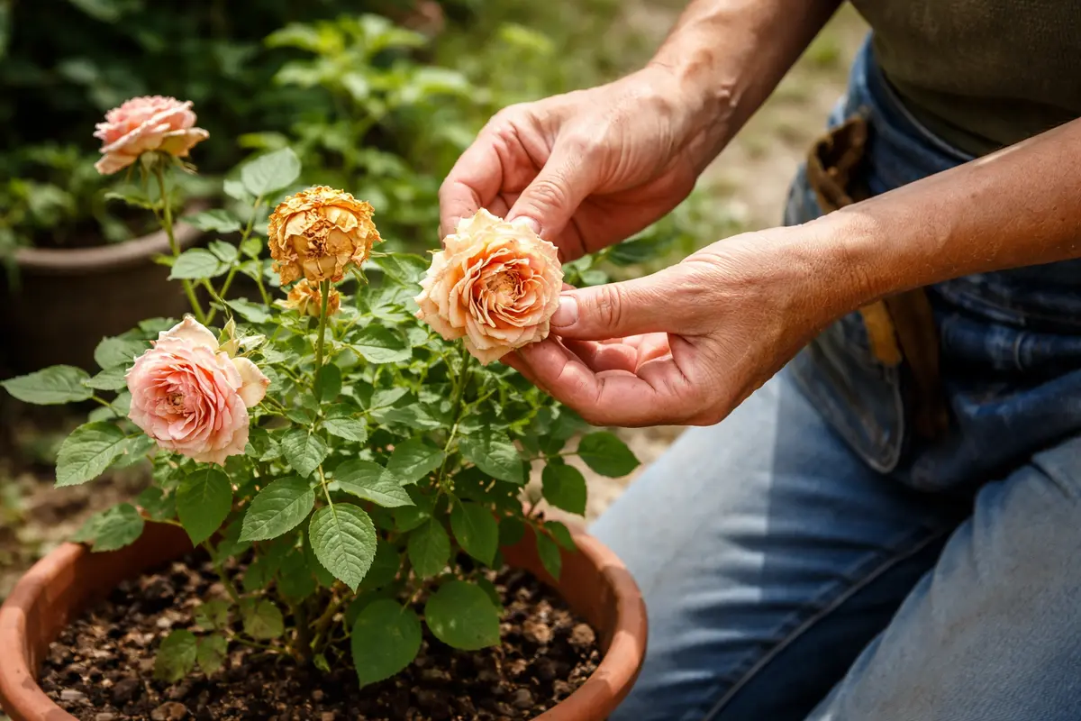 treating wilted roses in pots inspect rose petals for new wilting signs