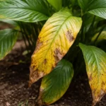 treating yellowing leaves on my with visible browning or spots on leaves