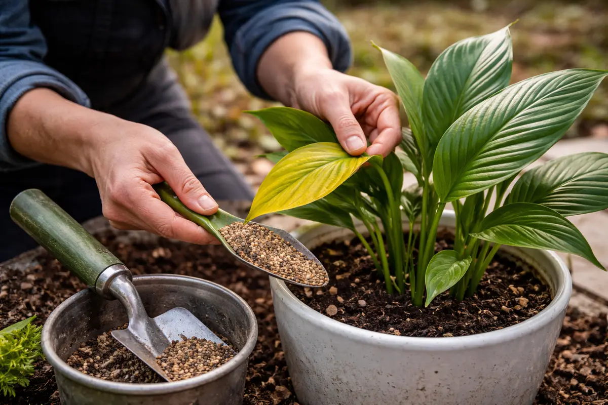treating yellowing leaves on my indoor restore nutrient balance in peace lily