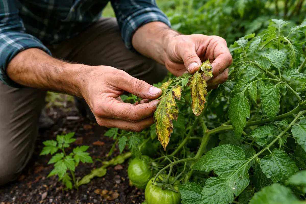 what to do after rain with inspect tomato leaves for wilted symptoms