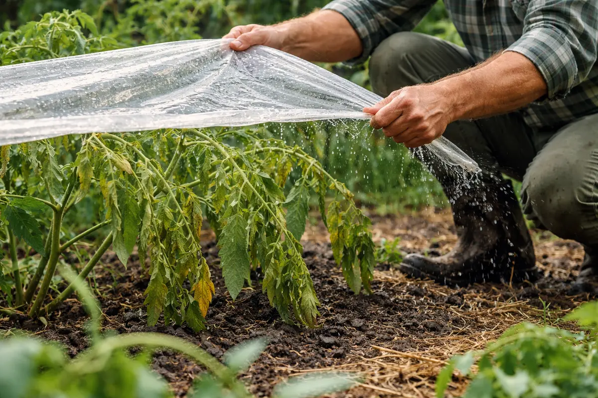 what to do after rain with shield tomato plants from excessive rainwater